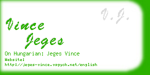 vince jeges business card